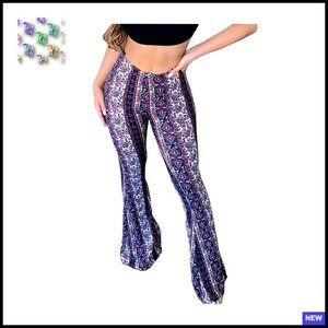 Boho Flare Leggings High Waisted Palazzo Yoga Pants Stretchy Wide Leg